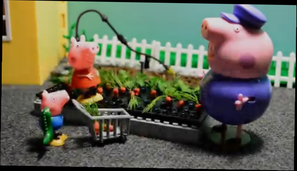 Свинка Пеппа садит Морковку новый мультик с игрушками - обзор на русском Peppa Pig