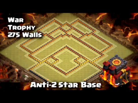 Clash of Clans - Town Hall 10 Trophy/War Anti-2 Star Base | 275 Walls