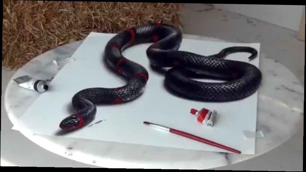 Реалистичный 3D рисунок змеи