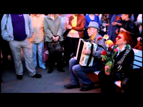 День Победы: 9 мая 2015: Парк Горького: Мужчина играет песни военных лет, прохожие подпевают 