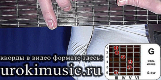 vse.urokimusic.ru Аккорд G. Соль мажор. G dur. Позиция 3. Популярные песни под гитару 