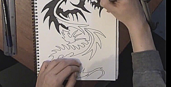 Как нарисовать татуировку дракона
