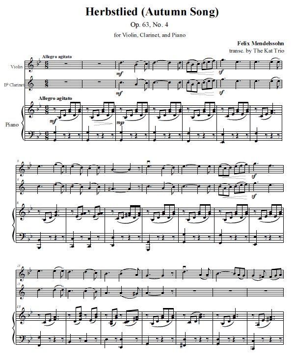 Mendelssohn - Herbstlied op. 63 №4